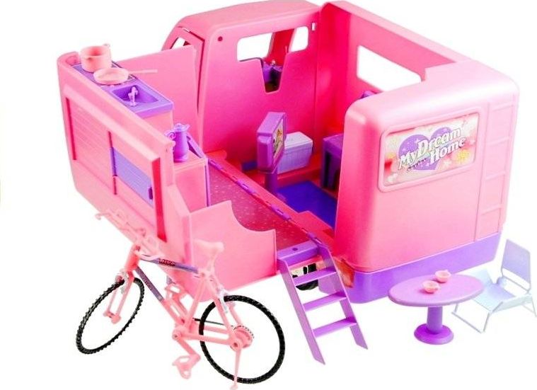 Фото - Усе для ляльок LEAN Toys Lean Sport Camper Camping Różowy Pojazd Dla Lalki Rower 50 cm 