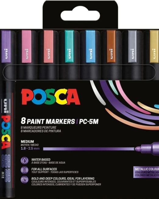 Posca POSCA PC-5M 8 sztuk Metaliczne Kolory
