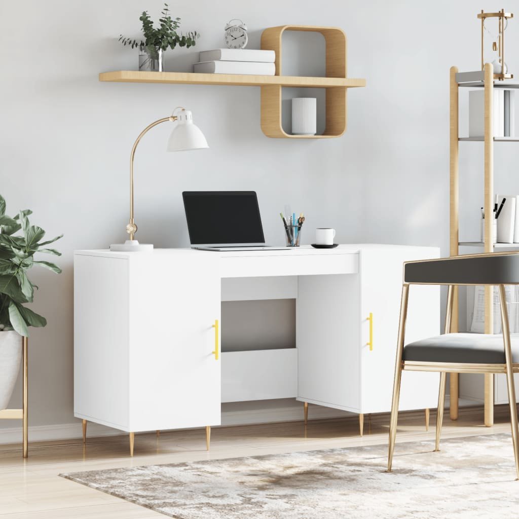 Фото - Офісний стіл VidaXL Biurko  Biurko, białe, 140x50x75 cm, materiał drewnopochodny 