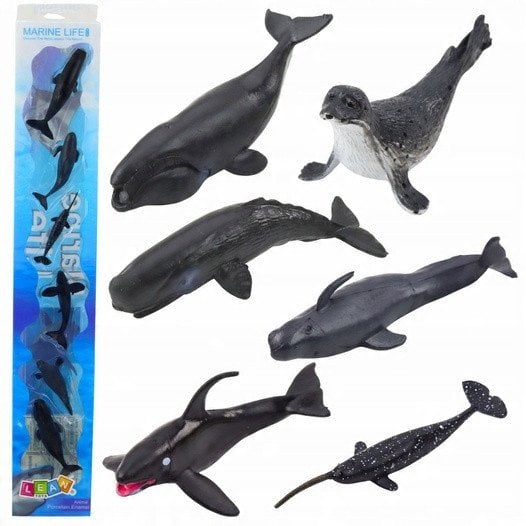 Figurka LeanToys Zestaw Mini Figurek Zwierzęta Morskie Ssaki Orka Fotka Delfin 6-8cm 6szt