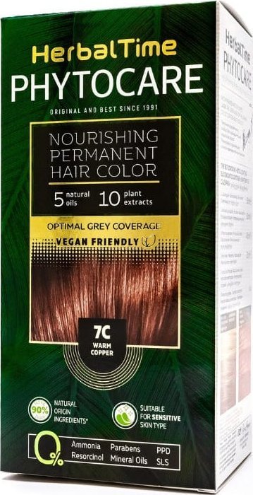 ENERGY OF VITAMINS HERBAL TIME Phytocare Farba do włosów 7C Warm Copper