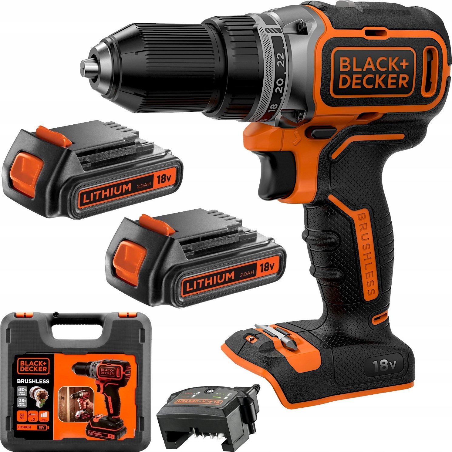 Wiertarko-wkrętarka Black&Decker BL186K1B2 18 V 2 x akumulator 2 Ah