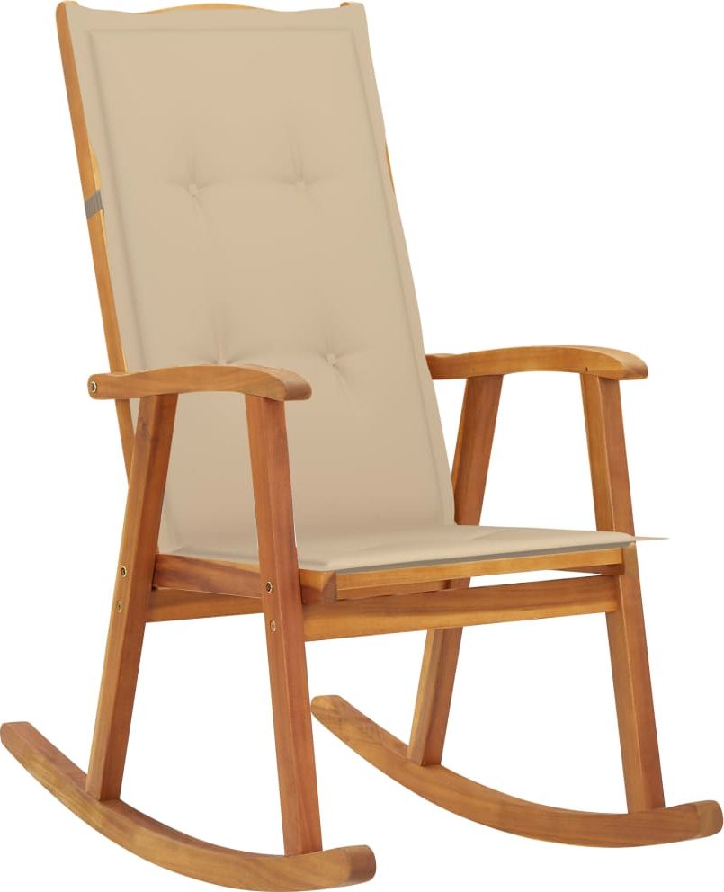 vidaXL Fotel bujany z poduszkami, lite drewno akacjowe