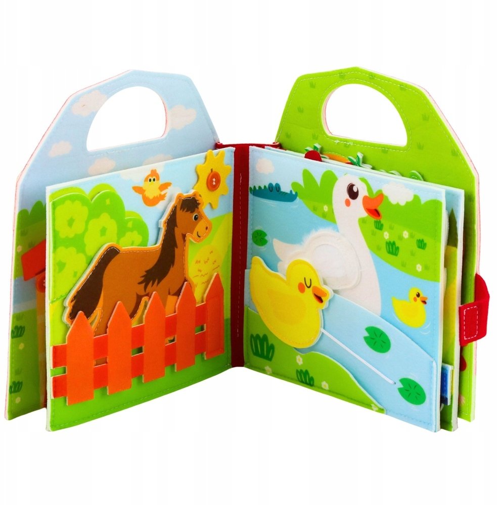 LeanToys Książeczka Edukacyjna Sensoryczna Filcowa 3D Zwierzęta Domowe Farma
