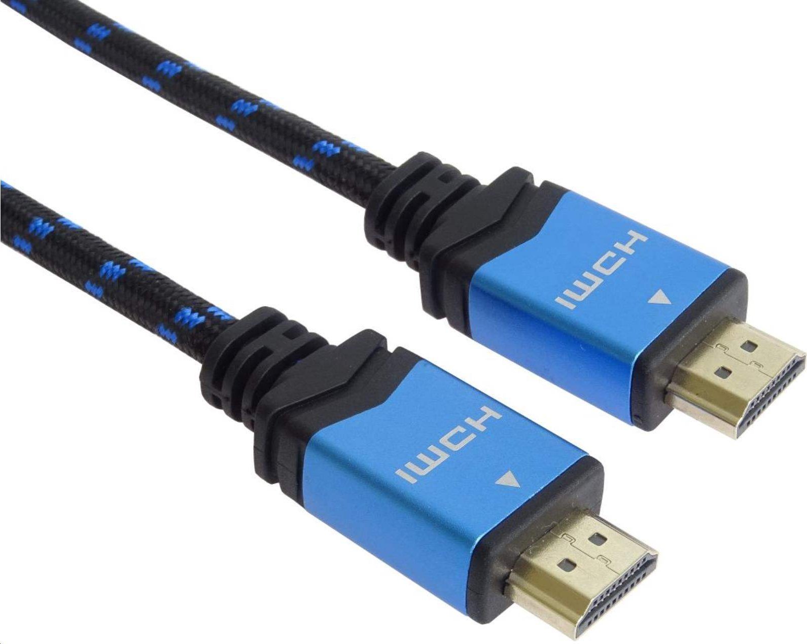 Фото - Кабель PremiumCord Kabel  HDMI - HDMI 2m niebieski  (kphdm2m2)