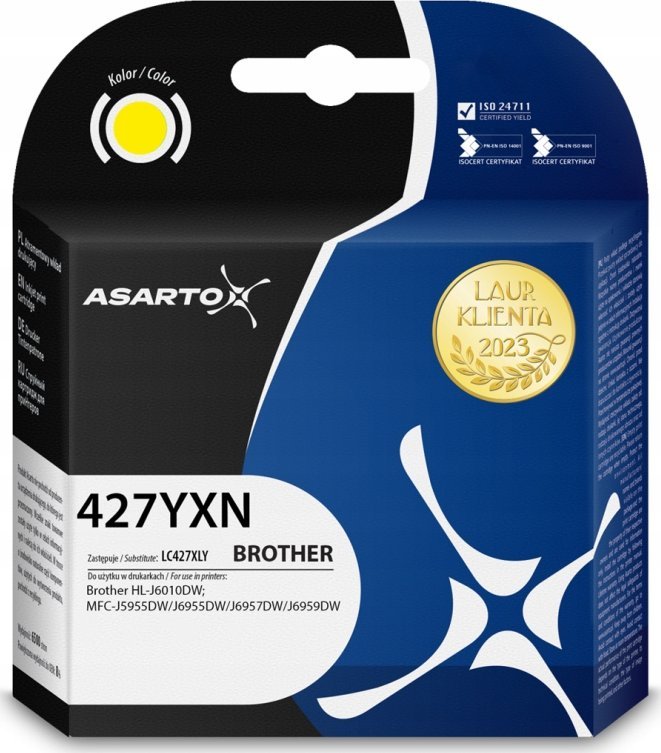 Tusz Asarto Tusz Asarto do Brother 427YXN| LC427XLY | 5000 str. | yellow