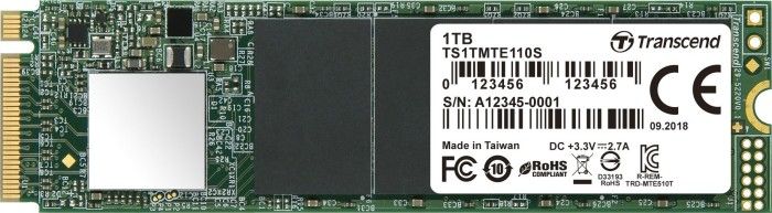 Dysk SSD Transcend 110S 1TB M.2 2280 PCI-E x4 Gen3 NVMe (TS1TMTE110S)