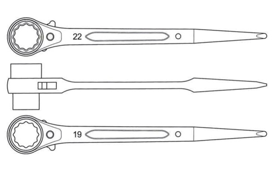 Zdjęcia - Klucz PROLINE Pro-Line  do rusztowań z grzechotką 19 x 22mm  (36722)