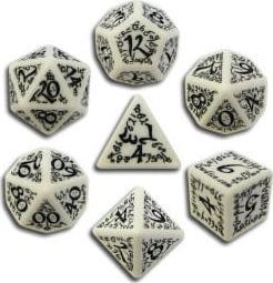 Q-Workshop Komplet Kości elficki - Biało-czarny