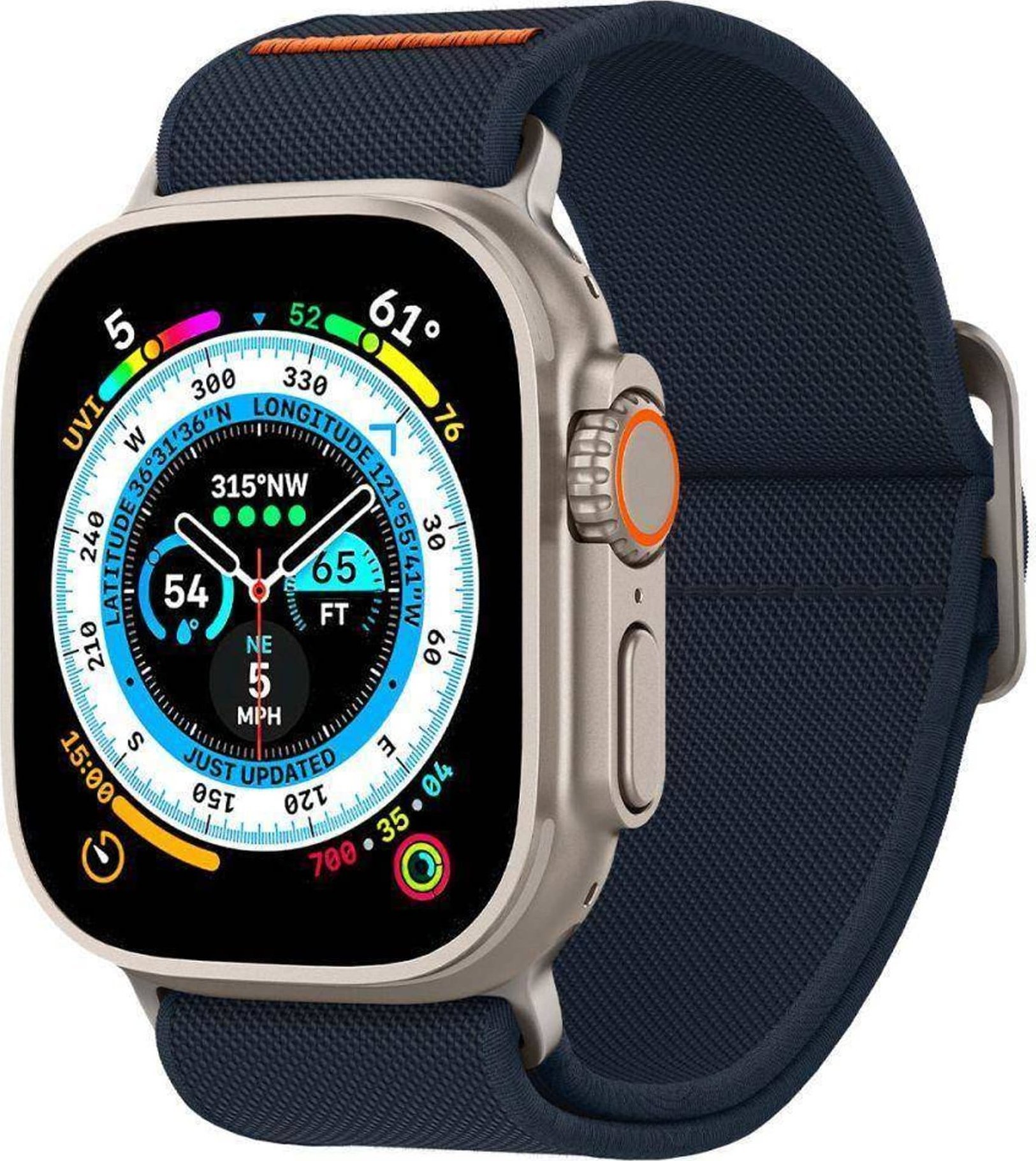Spigen Pasek do APPLE WATCH 4 / 5 / 6 / 7 / 8 / SE / ULTRA (42 / 44 / 45 / 49 MM) Spigen Fit Lite Ultra granatowe