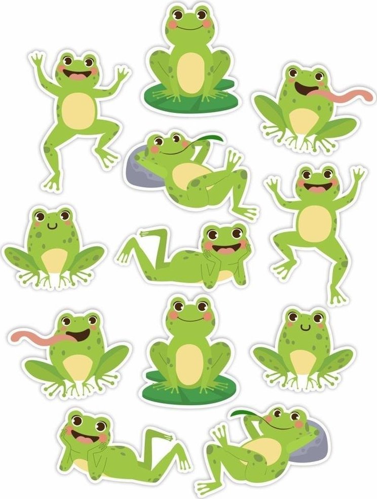 LearnHow Dekoracje okienne dwustronne - Żabki 01 12szt