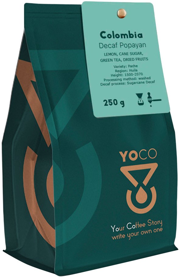 Kawa ziarnista YoCo YOCO - kawa ziarnista bezkofeinowa Kolumbia Popayan Filter 250 g