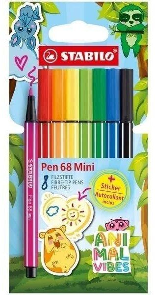Stabilo Flamaster Pen 68 Mini Animal vibes 8szt