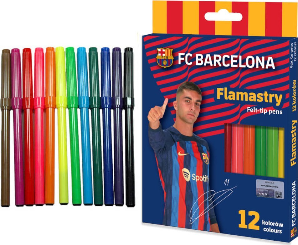 Astra Flamastry szkolne pisaki mazaki FC Barcelona 12k