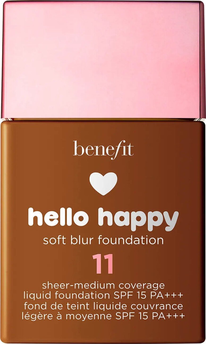 Benefit , Hello Happy Soft Blur, Matte Finish, Liquid Foundation, 11, Dark Neutral, SPF 15, 30 ml For Women