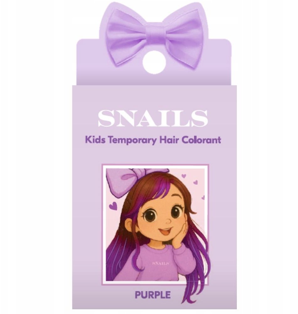 Snails Snails, Zmywalna kreda do włosów dla dzieci, Fioletowa, 3 g