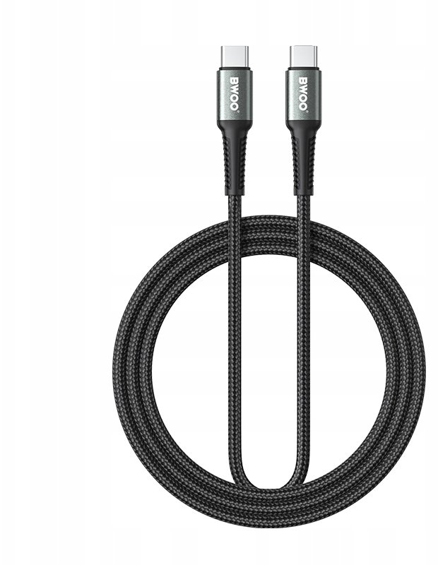 BWOO kabel Pleciony USB-C - USB-C 3m 60W czarny
