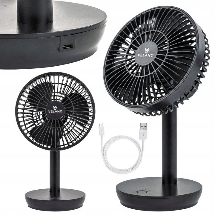 WENTYLATOR BIURKOWY AKUMULATOROWY WIATRAK BEZPRZEWODOWY STOŁOWY CICHY
