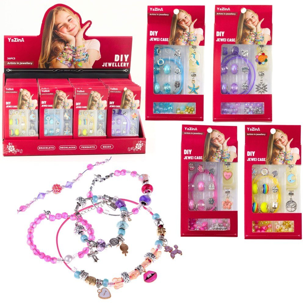 LeanToys Zestaw DIY Do Robienia Bransoletek Biżuterii Koraliki Zawieszki Mix LEAN TOYS