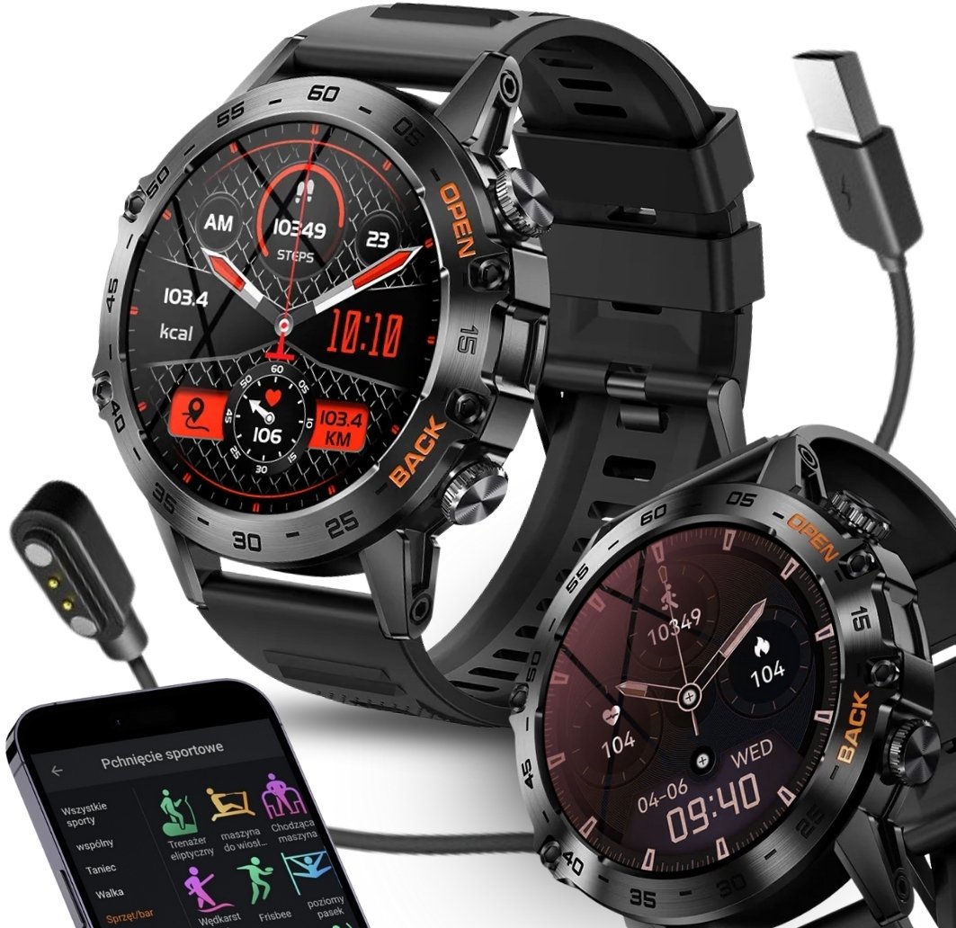 Smartwatch VESS ZEGAREK SMARTWATCH MĘSKI 360x360 ROZMOWY MENU PL WODOODPORNY