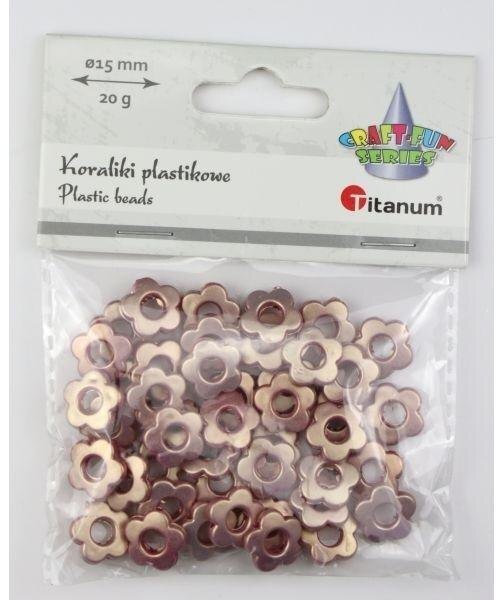 Brimarex Koraliki plastikowe kwiatki 15mm 20g