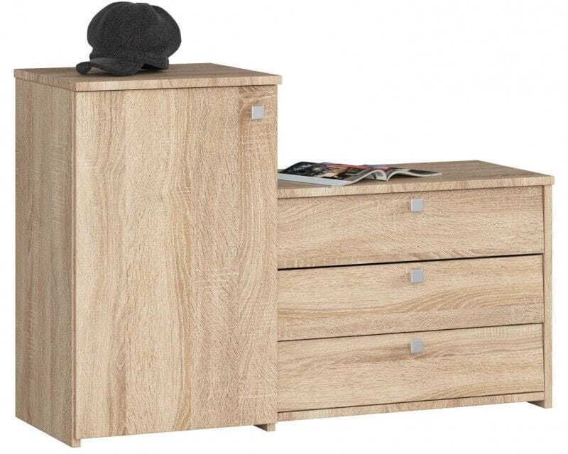 Fabryka Mebli Akord Szafka na buty z szufladą, MILA, 99x33x68 cm, dąb sonoma, matowy