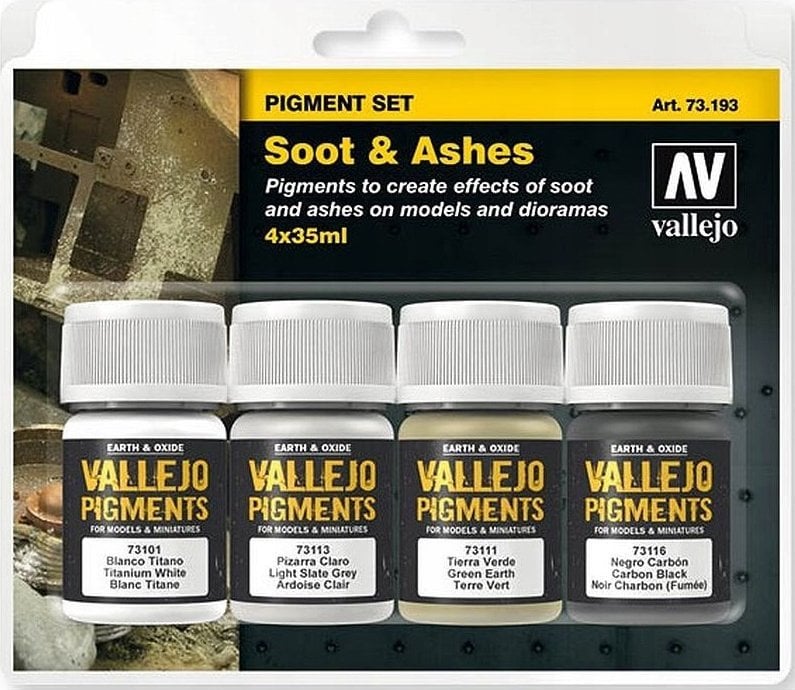 Vallejo : 73.193 - Pigment Set -Soot & Ashes (4x35 ml)