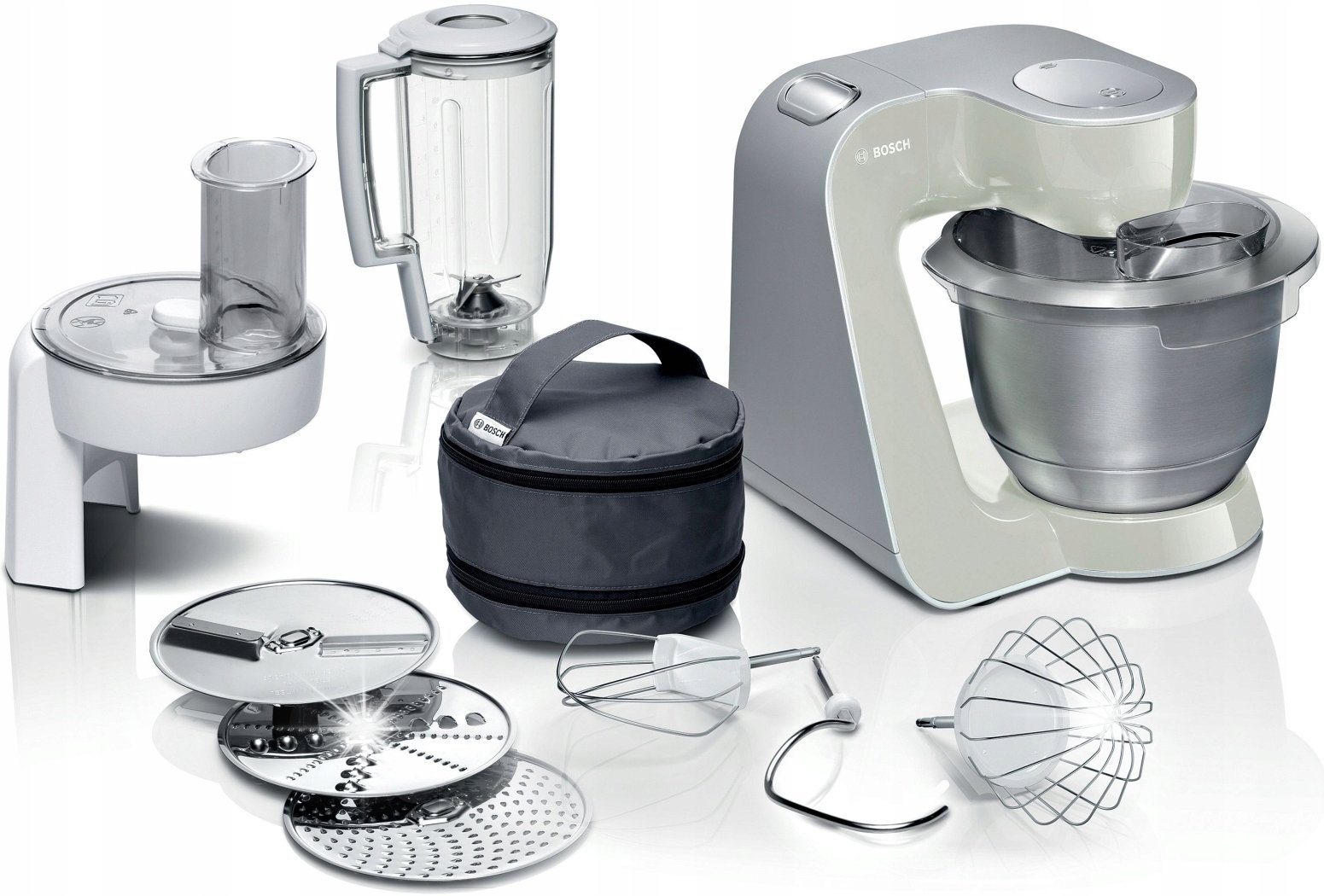 Robot planetarny Bosch Robot planetarny Bosch MUM58L20 1000W 3,9l Blender Rozdrabniacz Srebrny Beż