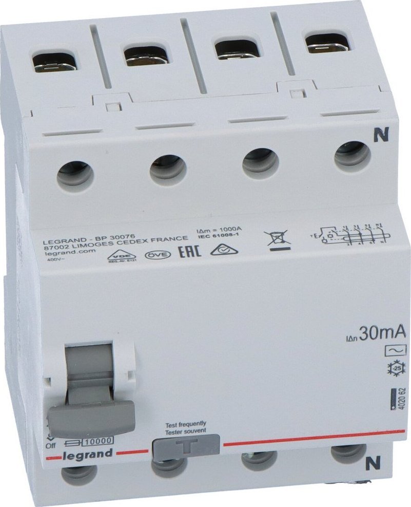Legrand Wyłącznik różnicowoprądowy RX3 4P 25A 30MA TYP AC