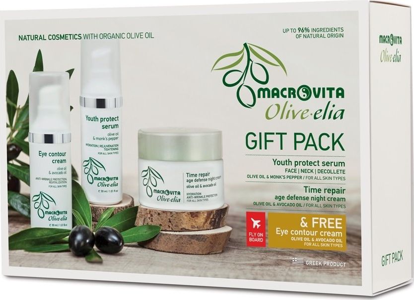 Macrovita ZESTAW OLIVE-ELIA: krem przeciwzmarszczkowy na noc 50ml + serum na twarz, szyję i dekolt 30ml