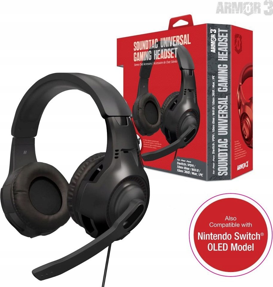 Słuchawki Soundtac Universal Gaming Czarne (M07222-BK)