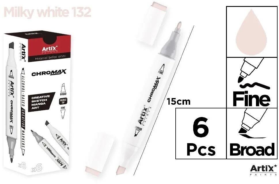 Marker Chromax z 2 końcówk. milky white 132 (6szt)