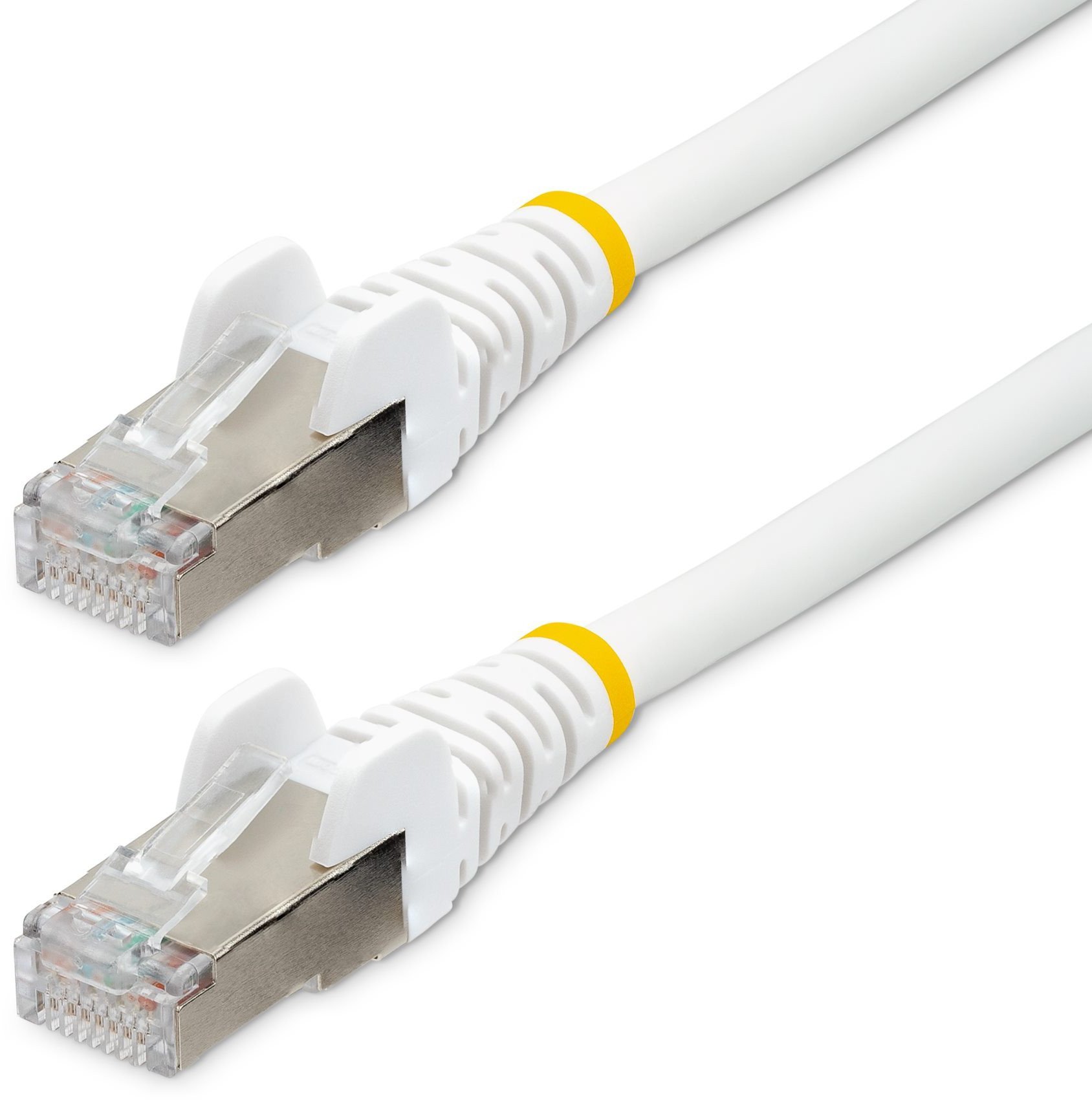 StarTech .com 50cm CAT6a Ethernet Cable - White - Low Smoke Zero Halogen (LSZH) - 10GbE 500MHz 100W PoE++ Snagless RJ-45 w/Strain Reliefs S/FTP Networ