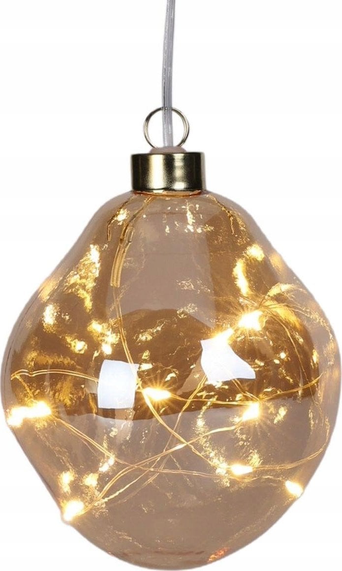 Christmas decoration BOMBKA FORMÓWKA SZKLANA KROPLA LED 10CM GOLD
