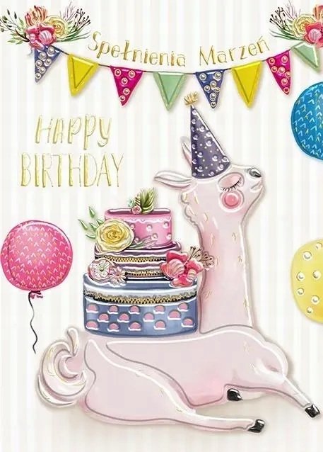 Karnet B6 urodziny Lama