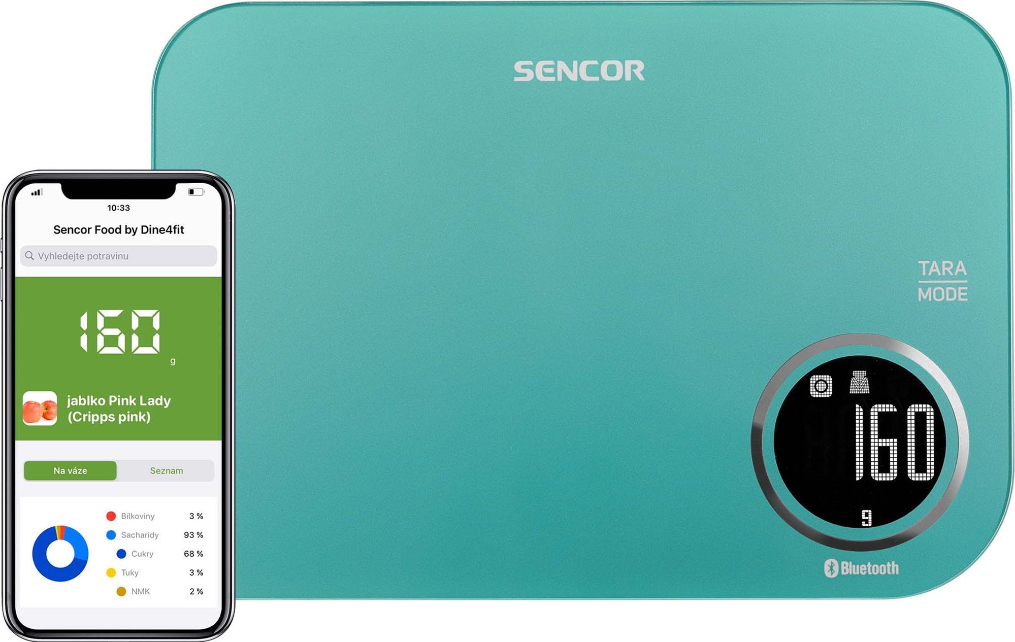 Waga kuchenna Sencor SKS 7071GR z Bluetooth