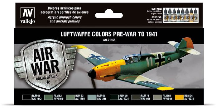 Vallejo Vallejo: 71.165 - Model Air - Air War - Luftwaffe Colors - Pre-War to 1941 (8x18 ml)