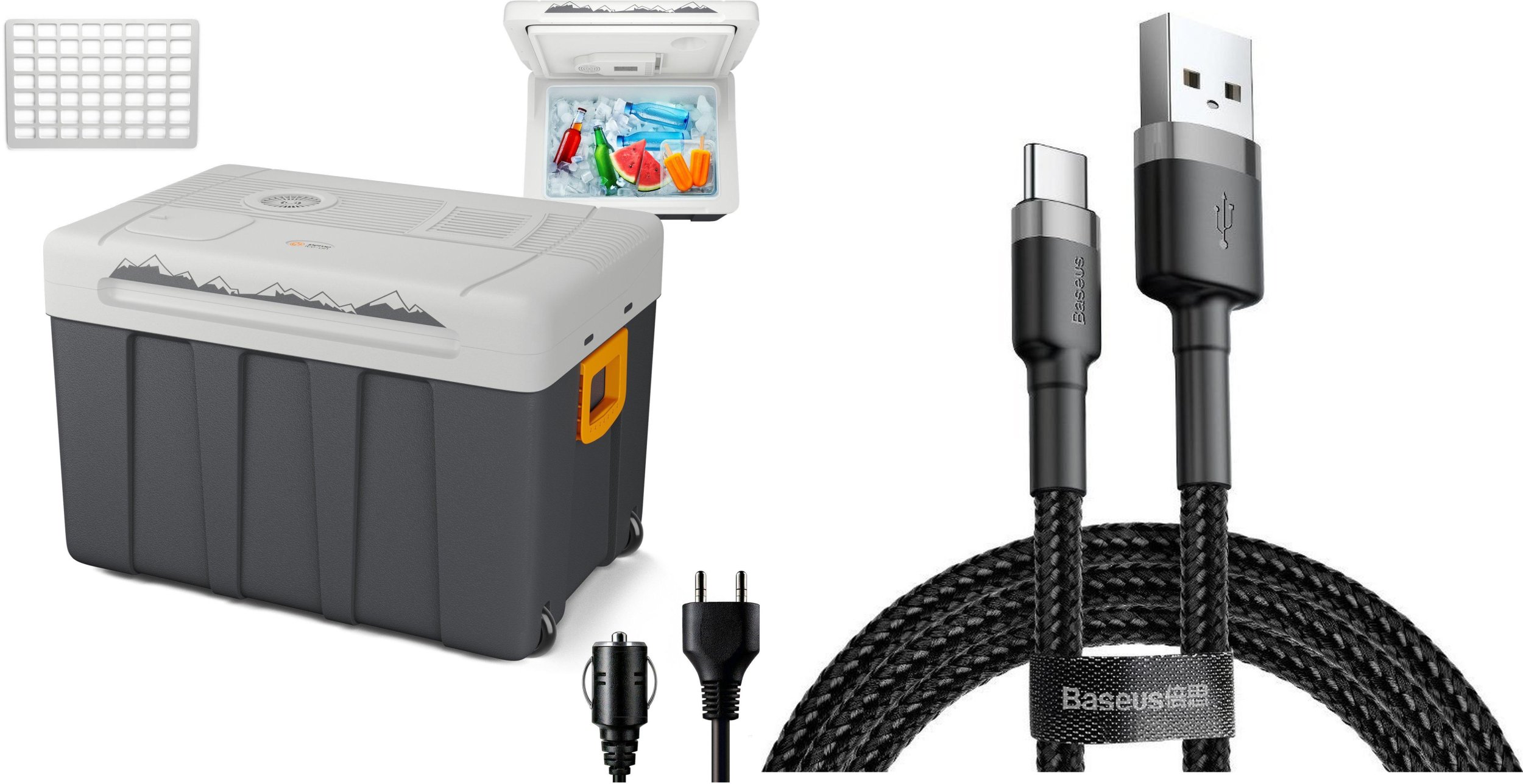 Lodówka turystyczna Peme Essential 50 Adventure Orange + kabel usb