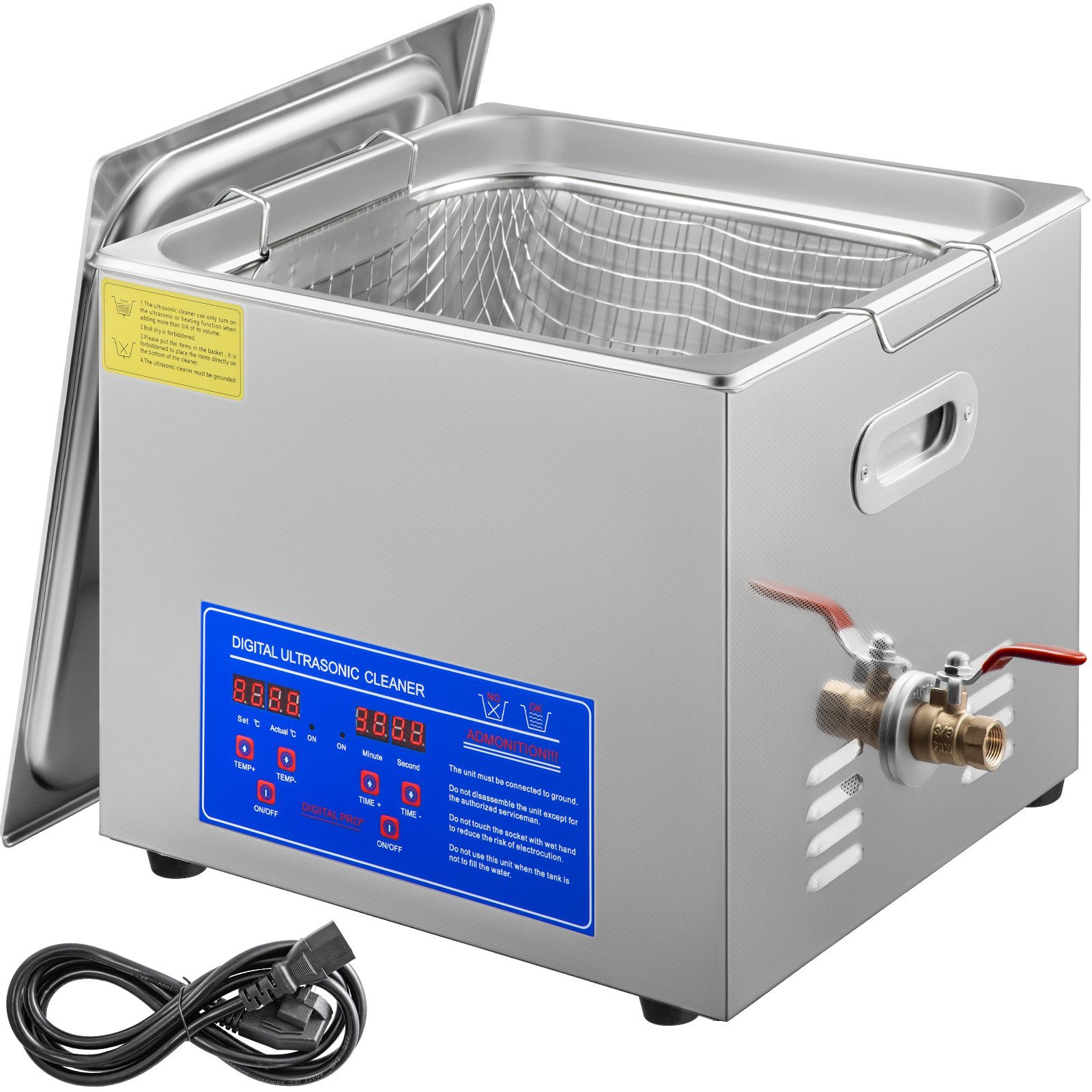 Myjka Ultradźwiękowa Przenośna Sterylizator + Timer 15L 360 W