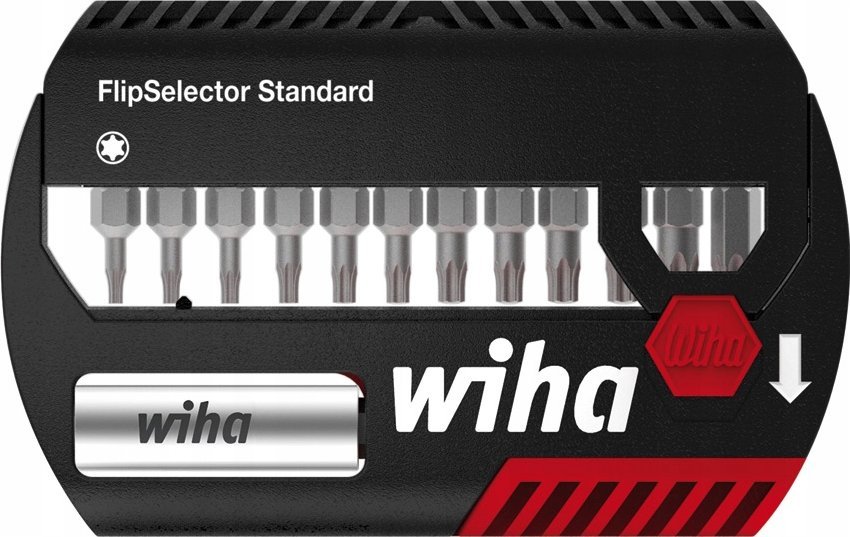 Wiha bit set FlipSelector Standard, TORX (black/red, 15 pieces, with belt clip)