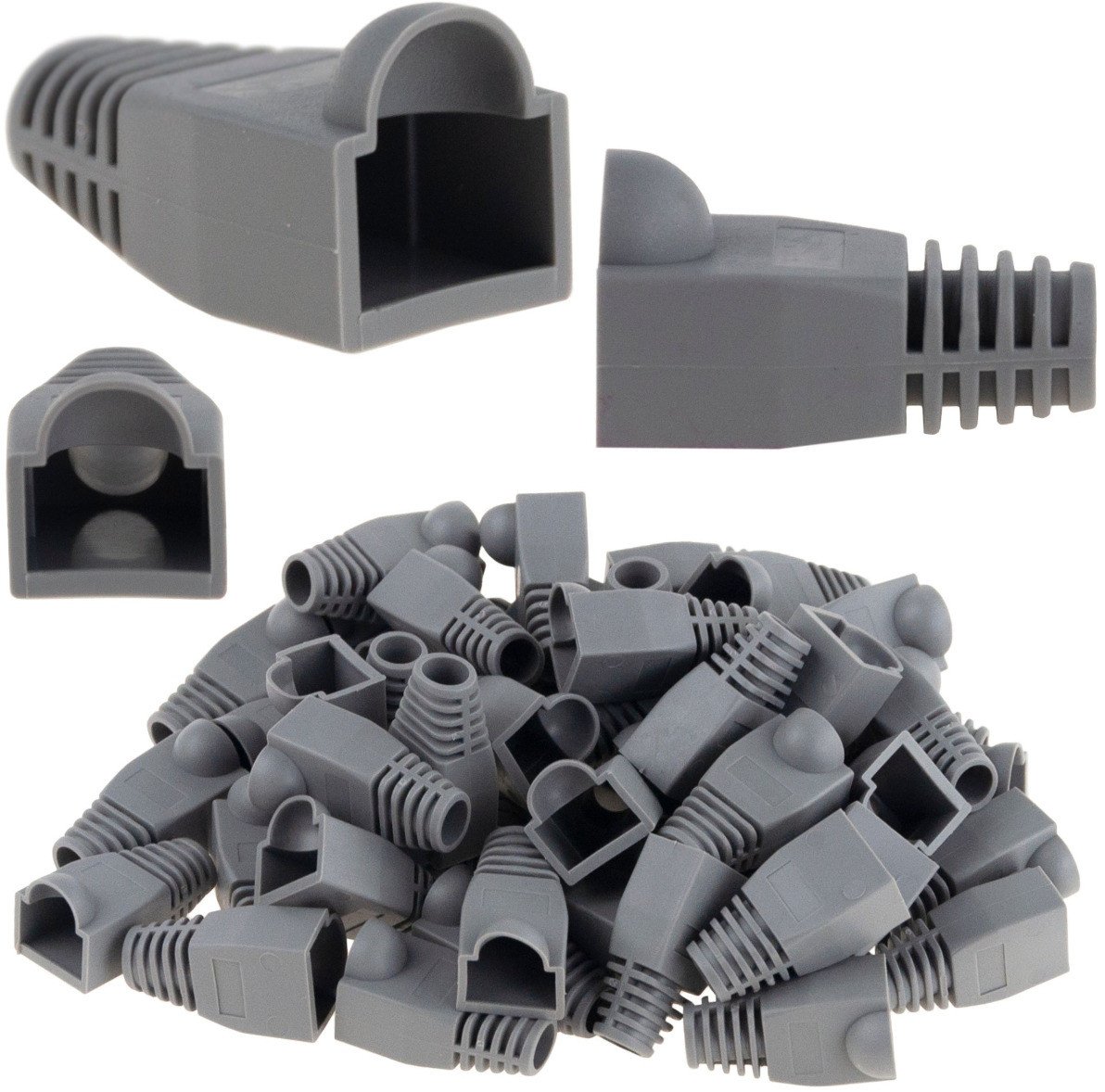 Spacetronik TG66225 OSŁONA WTYKU SIECIOWA RJ45 RJ-45 50SZT OSŁONKI GUMOWE ZESTAW NAKŁADKA