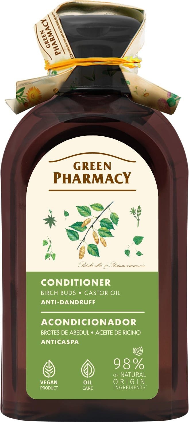 GREEN PHARMACY Odżywka przeciwłupieżowa Pąki brzozy i Olej rycynowy 300 ml