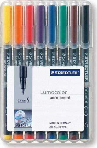 Staedtler Staedtler 313 WP8, Black, Blue, Brown, Green, Orange, Red, Violet, Yellow, Black, Polyprop...