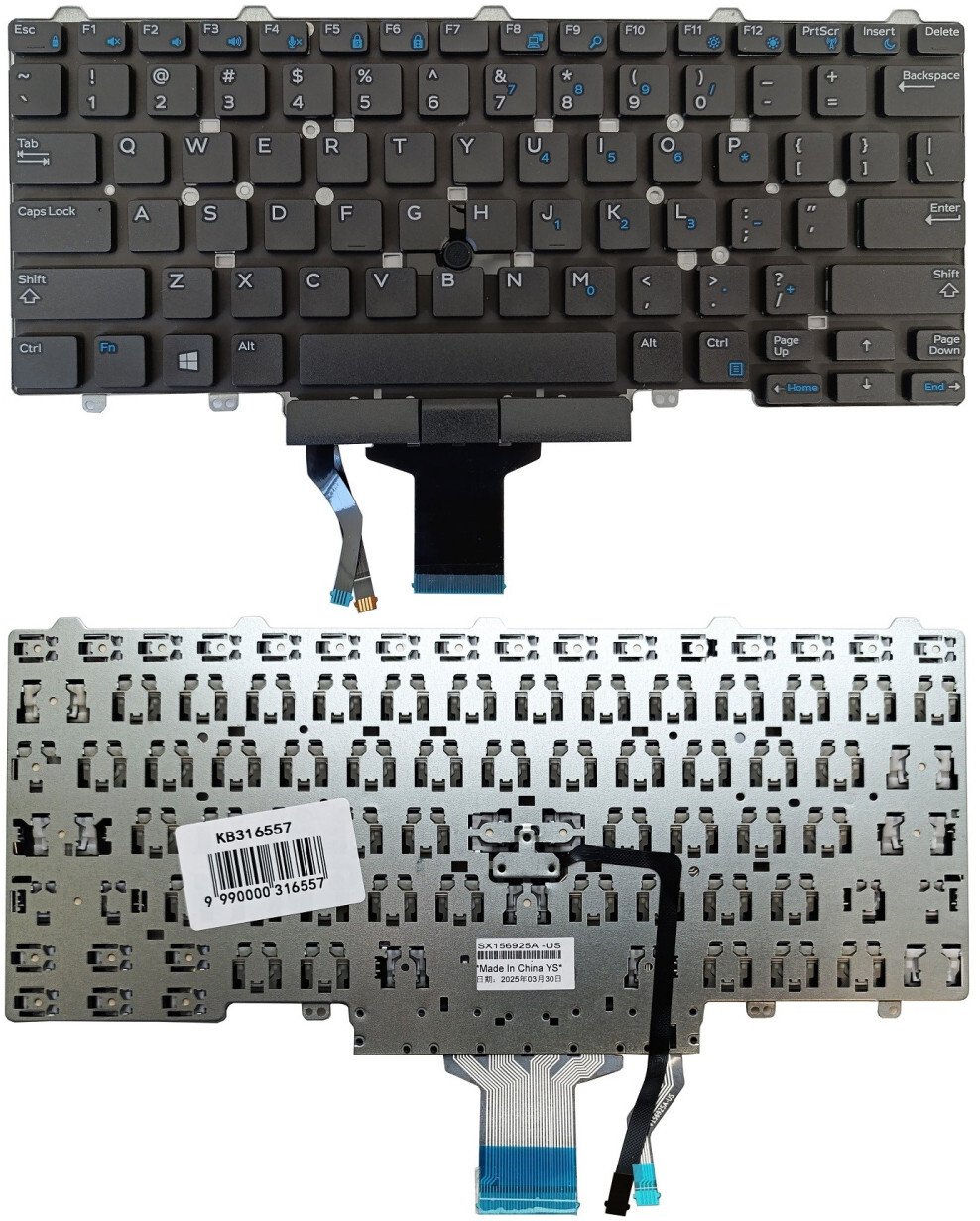 Dell Klaviatūra DELL Latitude E3340, E5450, E7450 z trackpoint US