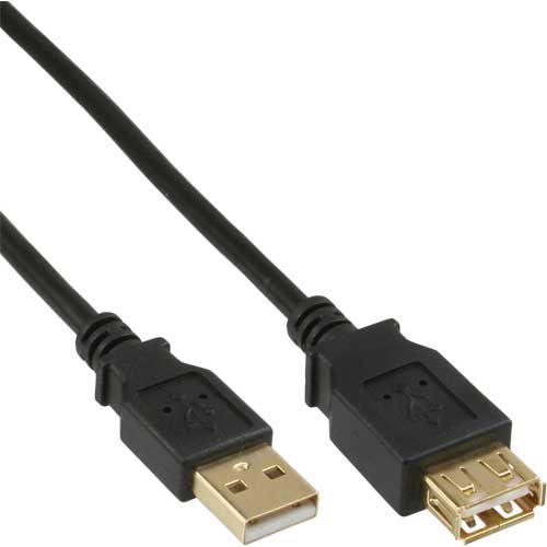 Фото - Кабель InLine Kabel USB  USB-A - USB-A 2 m Czarny  (34618S)