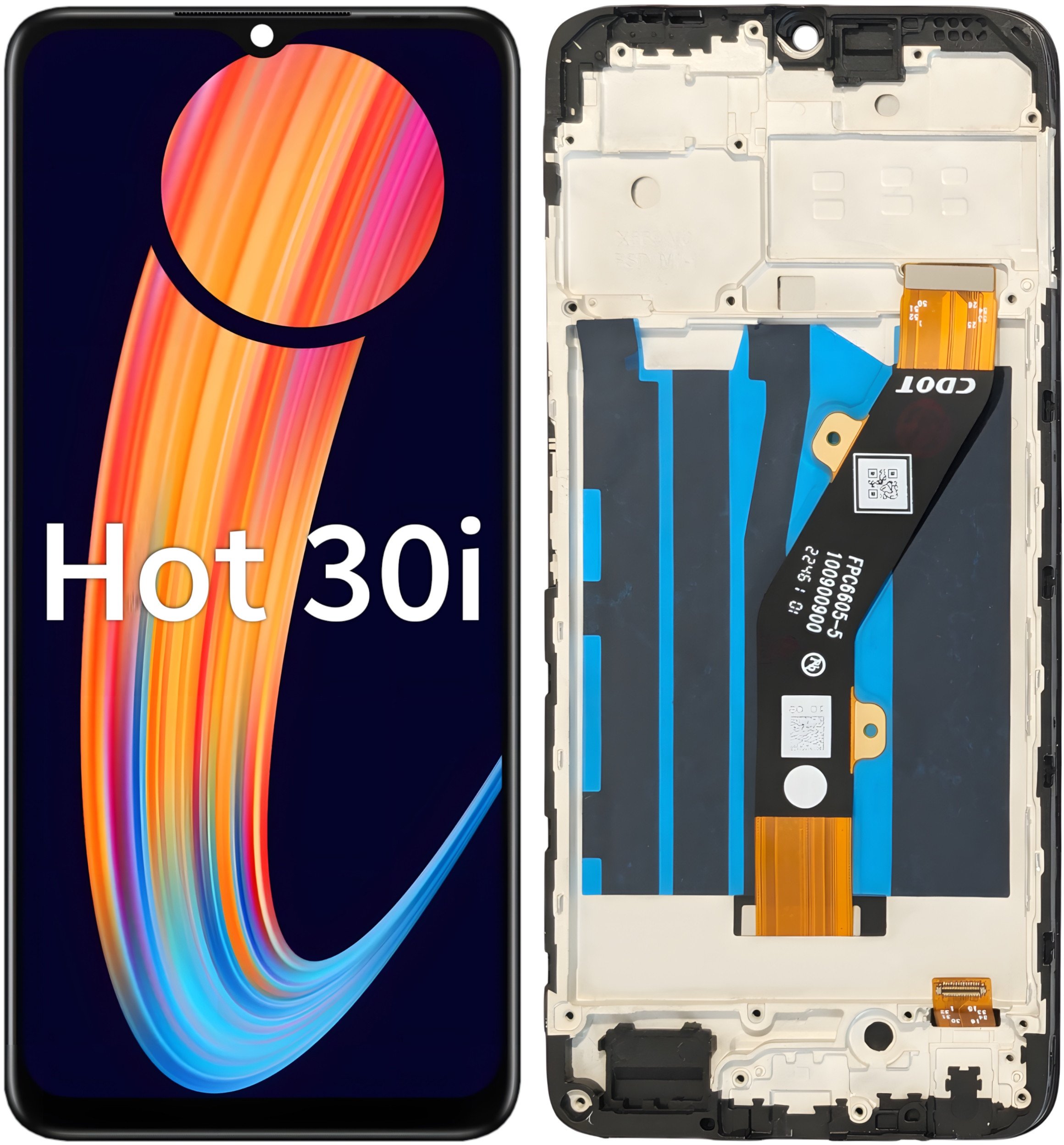 WYŚWIETLACZ EKRAN LCD SZYBKA DOTYK DO INFINIX HOT 30i RAMKA X669 X669C