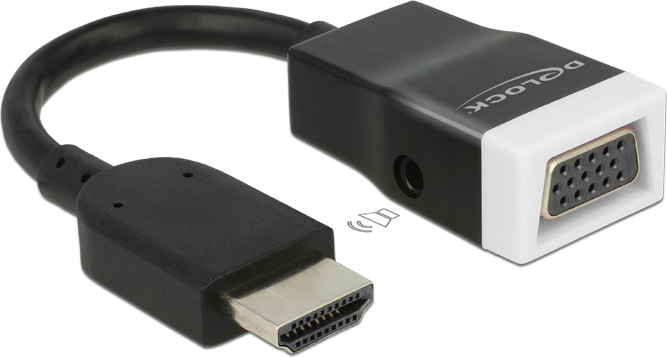 Zdjęcia - Kabel Delock Adapter AV  HDMI - D-Sub (VGA) + Jack 3.5mm czarny  (65587)