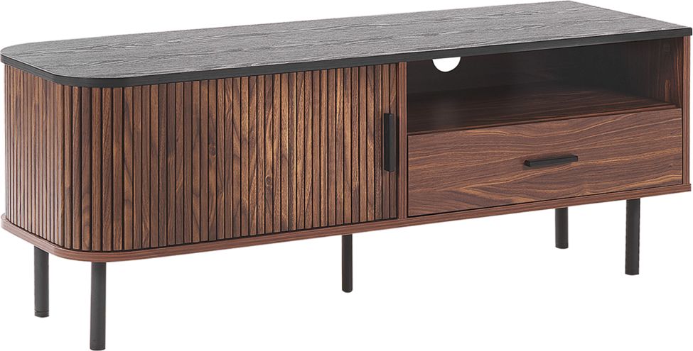 Shumee Szafka RTV ciemne drewno z czarnym JOSE