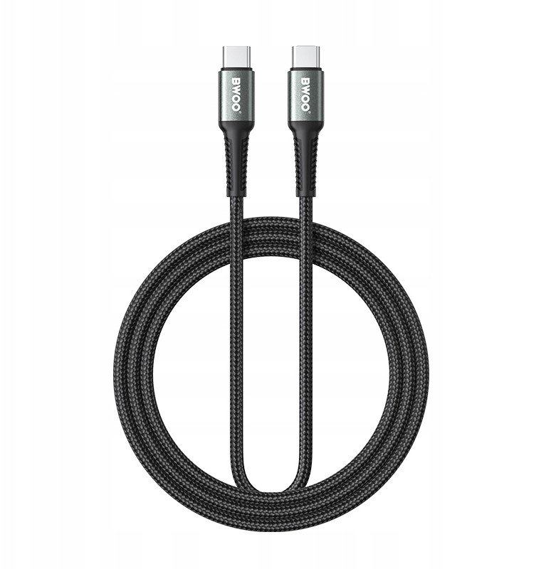 BWOO kabel Pleciony USB-C - USB-C 2m 60W, czarny