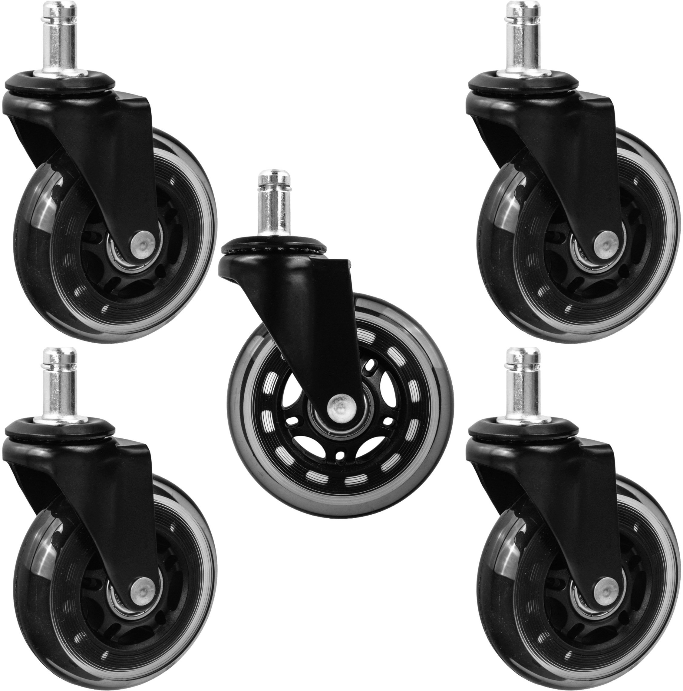 Geko Kauczukowe kółka do fotela 75mm 45kg- 5szt (12) (5903418305598)
